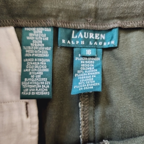 Lauren Ralph Lauren Business Casual Army Green Balmoral Highlite Pants size 16 - Picture 4 of 7